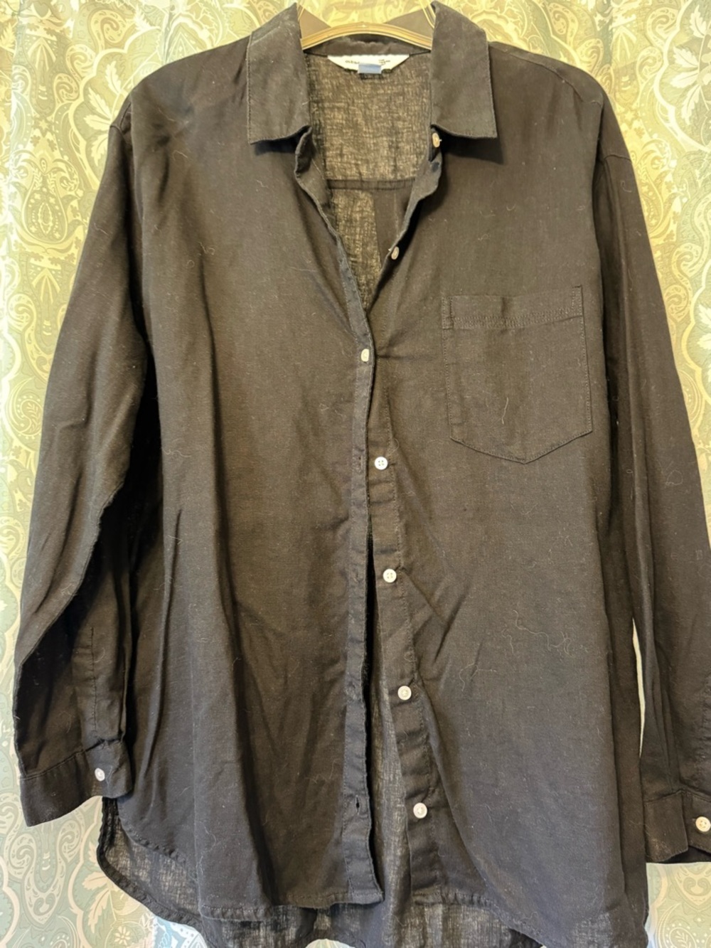 Old Navy Black Boyfriend Shirt